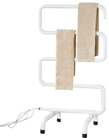 WPHH Radiatore Scaldasalviette Elettrico Autoportante Bianco, Portasciugamani Elettrico da Terra con 5 Barre, Termoarredo Elettrico da Bagno in Acciaio Inossidabile, 800 X 450 X 320 Mm