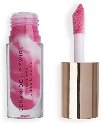 Makeup Revolution, Lip Swirl Ceramide Gloss, Brillant à lèvres, Rose Fruité, 4.5ml