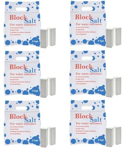 Home Stuff Block Salt for Water Softeners, Original pure grade A food quality Salt Blocks, Water Softener Salt, water softening salt blocks (6 Packs - 12 Blocks)