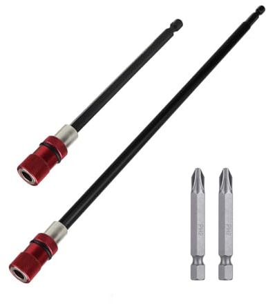 2 Pezzi Portainserti Magnetico da Gambo Esagonale 1/4 150/300MM Porta Inserti per Avvitatore per Cartongesso Barra di prolunga portapunte per Cartongesso Trapano Elettrico