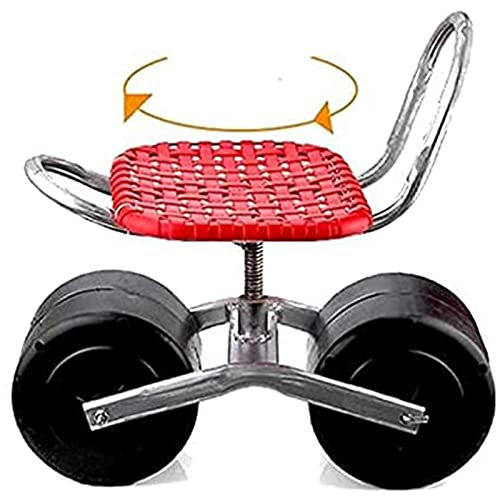 VOODUE Fahrbarer Gartensitz Rollhocker Für Haushalt Werkstatt Und Garten Tragbarer Gartenhocker Mit Rollen 360° Drehbar Höhenverstellbar Rollsitz Für Gartenarbeit,001