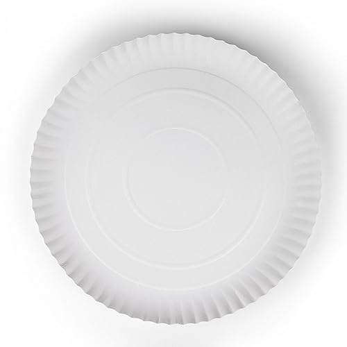 Inoverse Pappteller groß 32 cm Rund, 50 Stück, Einwegteller | Weiß Umweltfreundlich, Tortenteller, Einweggeschirr, für Pizza, Kuchen, Grillgerichte, für Geburtstage Feiern Veranstaltungen