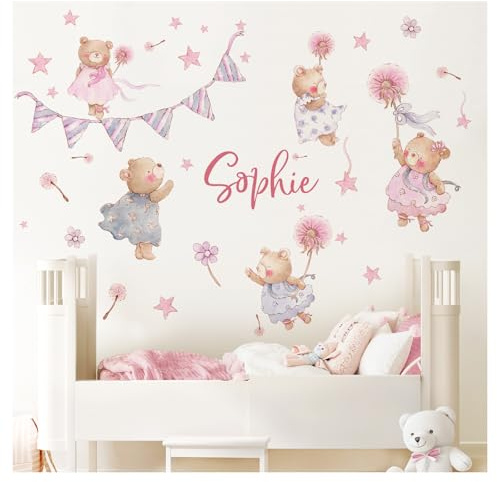 Little Deco Wandtattoo Bären mit Wunschname DL5011 L