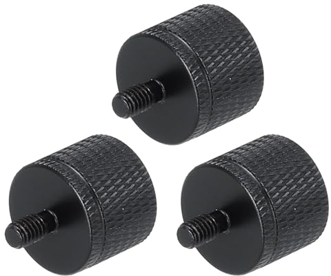 QUARKZMAN 3-teiliger Mikrofonständer-Adapter, 1/4 Innengewinde auf M5 Außengewinde, Schraubadapter, Aluminiumlegierung für Mikrofon-Stativ-Halterung, Schwarz | Schraubadapter aus Aluminiumlegierung, für Mikrofonstativhalterung