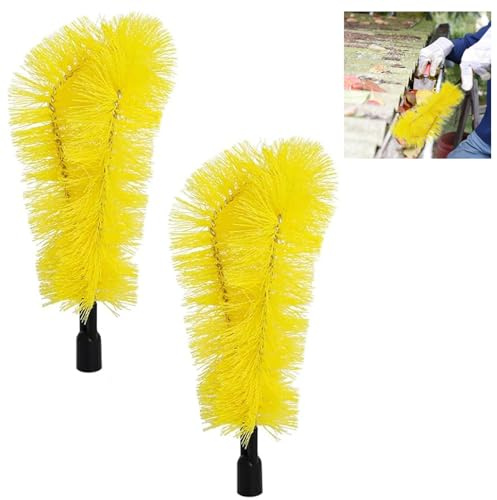 2 PCS Gutter Cleaning Brush Roofing Tool Rain Gutter Guard Cleaner Tool Adaptation Thread Interface Dia 0.83 Inch 21 mm Gutter Cleaning Brush Tools Interface Diameter (Pole Not Included)