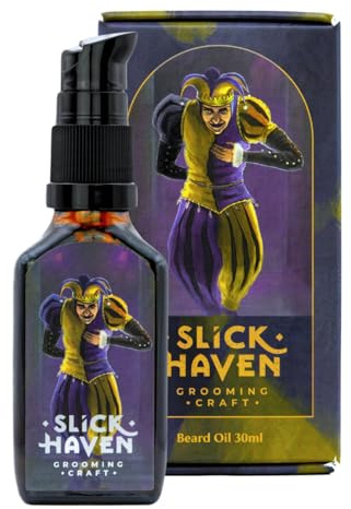 Slickhaven Royal Jester Bartöl 10ml / 30ml – zitrisch-würziger Duft mit Vanille – Handgefertigte Qualität, feuchtigkeitsspendend, leicht, pflegend (30 ml)