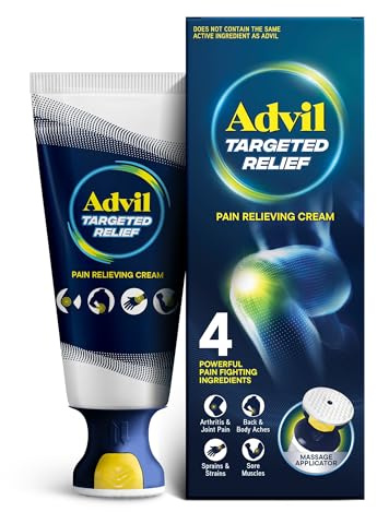 Advil Targeted Relief Pain Relieving Cream with Massage Applicator, Up to 8 Hours of Powerful Relief of Minor Arthritis Pain, Joint Pain, Lower Back Pain and Muscle Pain, 2.5 oz