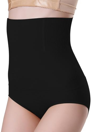 Shapewear Damen Bauchweg Unterhose Hoher Taille Miederhose Bauchkontrolle Miederpants Figurformende Unterwäsche Bauch weg Body Shaper (DE/NL/SE/PL, Alphanumerisch, 4XL, 5XL, Regular, Regular, Schwarz)