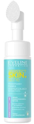 Eveline Cosmetics Schiuma Detergente Viso Profonda con Spazzola in Silicone | Acido Shikimico e Mandelico, Aloe & Biofermento di Alga | Soluzione Acne Pelle Perfetta