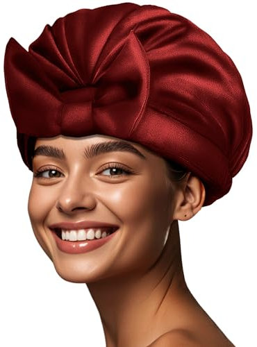 FOLAI Cuffia da Doccia Impermeabile, Riutilizzabile Doppio Strato Cuffie Capelli con Elastici, Donna Spa Salone Viaggi Hotel Casa-Rosso