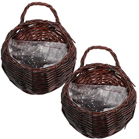 Levemolo 2pezzi Cesto Portaoggetti Sospeso Per Soggiorno e Cucina Cesto Intrecciato Da Parete Per Fiori Artificiali e Organizer Decorativo