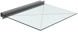 Sellon24® Aluminium Vordach Haustürvordach RAL 7016 Haustür Überdachung Glasvordach ALU Tür Profil Anthrazit für Glas 12,76 x 21,52 mm Unterputzmontag Glasdach Leiste Eingangsüberdachung /150 cm-SET3