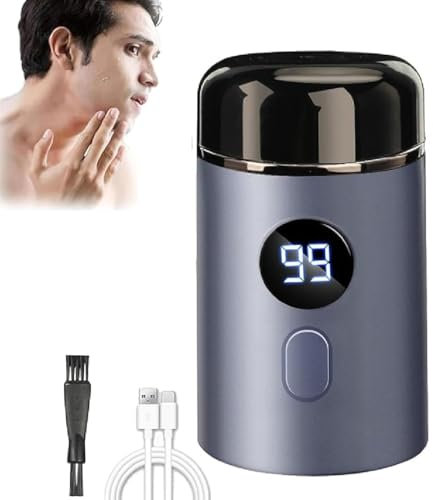 Vishopee Shaver, Vishopee Mini Shaver, Vishopee Rasierer, Tragbarer Elektrischer Mini Rasierer, IPX7 Wasserdichter Elektrorasierer Herren, Nass- und Trockenrasierer Reiserasierer für Männer (Blau)