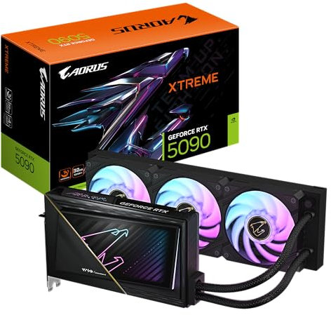 Gigabyte AORUS GeForce RTX 5090 Xtreme WATERFORCE 32G Grafikkarte - 32 GB GDDR7, 512 Bit, PCI-E 5.0, 2655 MHz Kernfrequenz, 3 x DP 2.1a, 1 x HDMI 2.1b, NVIDIA DLSS 4, GV-N5090AORUSX W-32GD