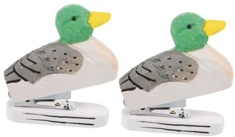 LALAFINA 2pcs Funny Animal Desktop Stapler Reusable Craft Stapler for School Office Supplies