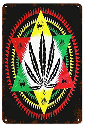 Blechschild Rasta Lion Jamaica Reggae Marihuana Metallschild Lustige Metall Wandschild Retro Schild Für Office Garten Hauswand 30x40cm