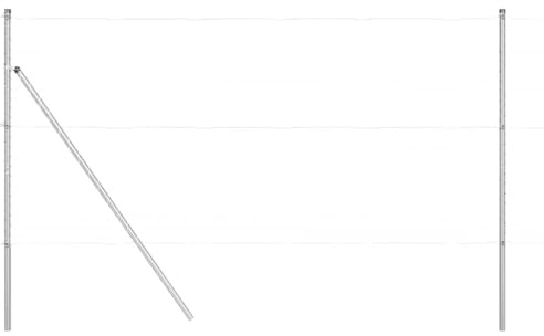 vidaXL Zaunpfosten 13 pcs Silber Stahl, Garten- und Terrassendekoration, zylinderförmiger Pfosten, stabiler Zaun für draußen, Wohnraumtrennung