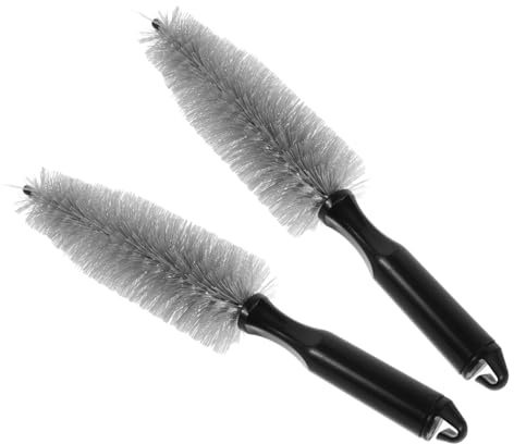 HORIALENCE 2 Piezas Cepillo de Limpieza para Llantas de Coche Herramienta Duradera para Detalles de Vehículos Limpieza de y de Motores para Eliminar Suciedad Persistente y Accesos Difíciles
