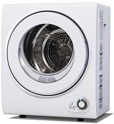 Gleedelish Essiccatore compatto, 1,5 piedi cubi. Asciugatrice portatile 850 W 110 V Colthes con tamburo in acciaio inox, tubo di scarico, manopola di controllo, asciugatrice elettrica per appartamenti