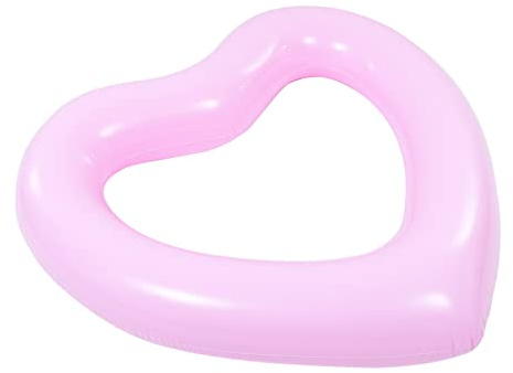 UKCOCO Herzförmiger Aufblasbarer Schwimmring aus PVC für Kinder Sichere und Faltbare Pool Schwimmhilfe für Sommerurlaub und Outdoor Strandparty