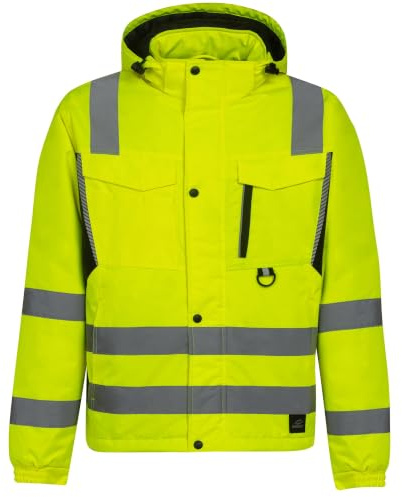 BWOLF DRIFT ICE Arbeitsjacke Herren Winter Arbeitsjacke Herren Wasserdicht Reflektierende Jacke Herren (DE/NL/SE/PL, Alphanumerisch, 4XL, Regular, Regular, Gelb)