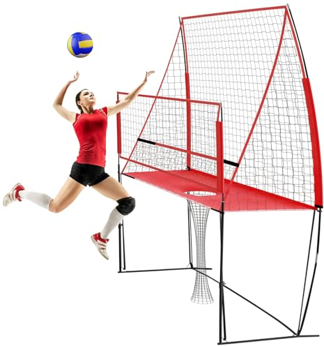 HUOMMGS Volleyball Trainingsnetz 3 In 1 Volleyballnetz Höhenverstellbar Volleyball Netz 244 x 335cm Volleyballtrainingsgerät Tragbarer Volleyballrebounder Tennisnetz Badmintonnetz für Schule