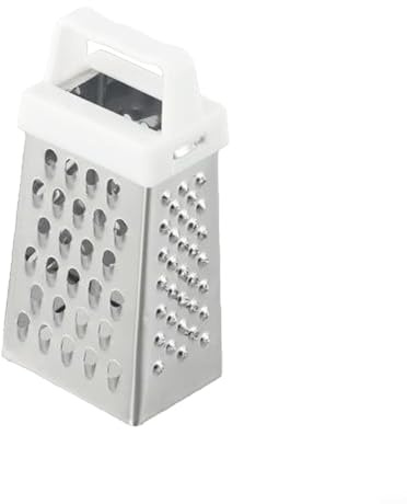 babominimer Vierseitige Mini-Reibe aus Edelstahl für die Küche, kleine Handmühle für Käse, Gemüse, Knoblauch und Ingwer mit rutschfestem Griff und Loch zum Aufhängen, zufällige Farbe