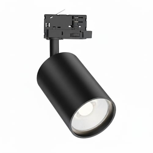 Braytron LED-Schienenstrahler 30 Watt 3-Phasen 4-Draht Dreh- und schwenkbares Schienenlicht 3CCT Warmweiß -Kaltweiß 3420 lm Aluminium Deckenleuchte für Innenbeleuchtung Schienensystem in schwarz