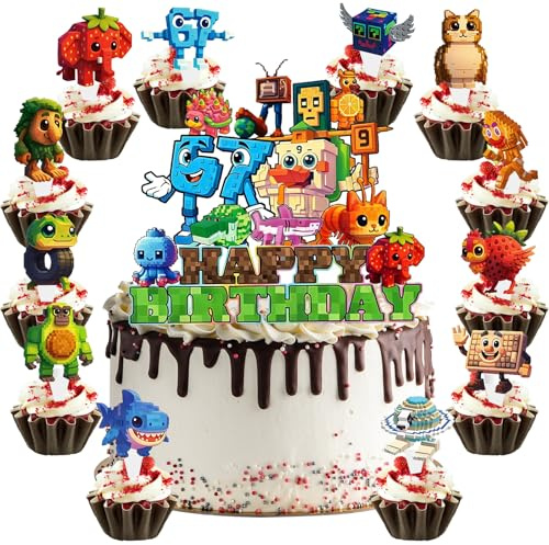 YOUYIKE 13 stycken tårtdekorationer Tung Tung Sahur, italiensk brainröd tårtdekoration födelsedag tårtdekoration flicka pojke, Happy Birthday-tårta topper tårtdekoration barns födelsedagskalas