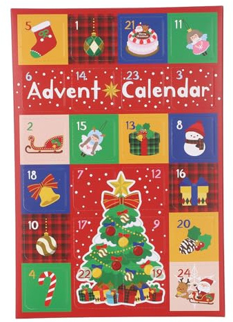 HINTRMENT 5 Scatole Calendario Dell’avvento di Natale 24 Scomparti Riempibili in Carta per Dolcetti e Regali Natalizi, Scatole Regalo Fai da Te per Decorazioni Festive e Attività in
