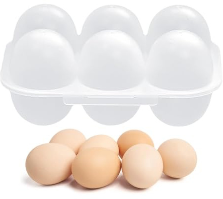 6 Grid Egg Storage Box Egg Carriage, Organizer, Basket, Dispenser | Transparent Egg Cartons for Refrigerator Camping Picnic Hiking Travel Outdoor