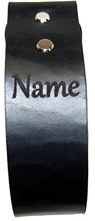 Wolfszeit Wechselgürtel für Buckles graviert mit deinem Namen aus echtem Blankleder (135, schwarz)