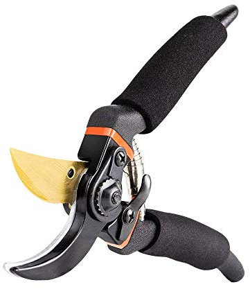 SEEYC Professional 8 inches Premium Titanium Bypass Pruning Shears, Premium Utility Garden Clippers Scissors Sponge Handle Protector,Tree Trimmers Secateurs Hand Pruners