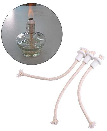 Nikou Lampendocht - Keramikhalter Fackel Weinflasche Öl Kerzenlampe Glasfaser Hitzebeständiger Kerosin-Docht 7St