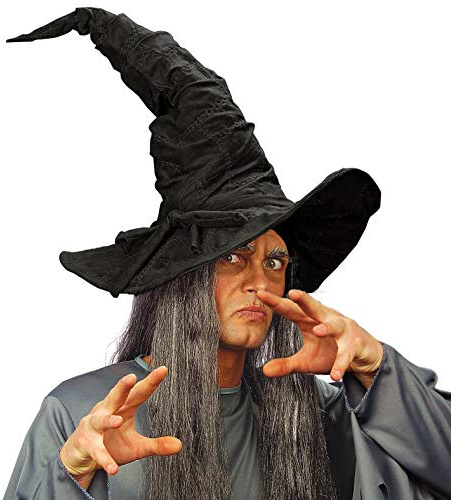 shoperama Hexenhut Wildleder-Optik groß biegbar Zauberer Hut Merlin Magier Hexe Hexer Gandalf Zauberin Kostüm-Zubehör
