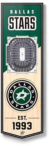 NHL Dallas Stars – American Airlines Center 3D-Stadion-Banner, Teamfarben, 15,2 x 48,3 cm