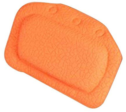 HAIBI Badewannenkissen, Weiches Bad Kissen Schwamm Entspannende Kopfstütze Wasserdichtkissen Mit Saugnäpfen Badekissen, Orange
