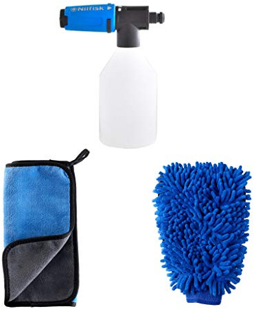 Nilfisk Autowaschset - Waschhandschuh + Mikrofaserhandtuch + Super Foam Sprayer - Hochdruckreiniger-Zubehör