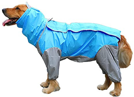 Hunde-Regenmantel, wasserdichte Regenjacke mit Kapuze, atmungsaktiv, leicht, für Hunde, wasserdichte Jacke für kleine, mittelgroße und große Hunde, Farbe D XXL