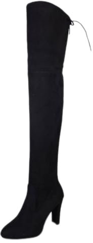 ticticlily Stivali Donna Overknee Tacchi Alti Sopra il Ginocchio A Nero 43 EU