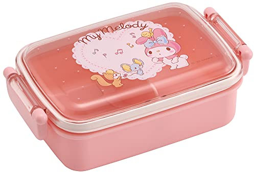 Skater My Melody Bento-Lunchbox (430 ml) – niedliche Lunch-Tragetasche mit sicherem 2-Punkt-Verschlussdeckel – authentisches japanisches Design – langlebig, mikrowellen- und spülmaschinenfest – Musik