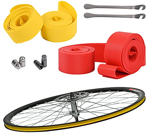 WINDIR 4 Pack Bicycle Rim Liner Strips, Nylon 700C/29''/26''/27.5''/24''/20'' Bike Tire Liner Tape, Quality Tape Inner Tube Cushion Puncture for Mountain and Road Bikes 700C/29''x20mm