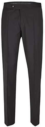 Wilvorst Smoking Hose Schwarz Slim Line mit Galon Schwarz 100% Schurwolle Größe 56