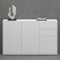 Mai & Mai Schuhschrank Kommode Aufbewahrungsschrank mit 2 Schränken und 2 Schubladen in Weiß matt Sideboard Mehrzweckschrank BTH: 120x36x74 cm Schrank05