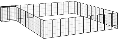 BaraSh 46-TLG. Hundelaufstall Schwarz 50x100cm Stahl Pulverbeschichtet HundekäFig Kleintiergehege AußEn HundekäFig FüR Zuhause Kleintiergehege
