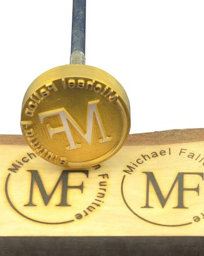 Brandeisen für Holzarbeiter, personalisierter Holzbrandstempel mit Brandeisen-Griff für Leder, Holzherstellung (2,5 x 2,5 cm)