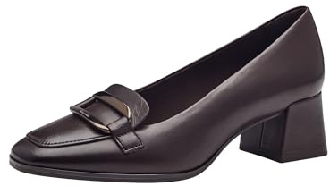Tamaris Damen Pumps Leder Blockabsatz bequem; Mahogany, EU 41