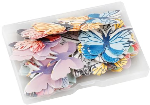 Vanyibro 70Pcs Edible Butterfly Cupcake Toppers,Multicolor Edible Cake Decorations for Girls, Women's Baby Shower, Birthday, Wedding Party