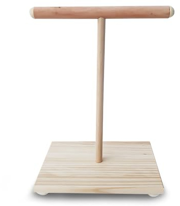 NAUZE Wooden Bird Perch T Stand Parrot Perch Stand Bird Play Gym Toy Cage Accessories Training Platform for Pet Cockatiel Cage Nest Play