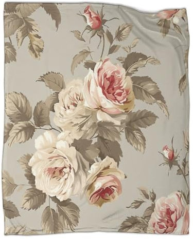 Rose Kuscheldecke 60x80inch(150x200cm),weich & Warm,extra Flauschig Als Sofadecke Plant Wohndecke Yogadecke Tagesdecke,Plüsch Sofaüberwurf